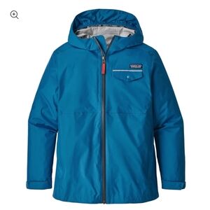 Patagonia Torrentshell Jacket Rain Coat Waterproof Size 12 Blue # 64321 W/ Hood
